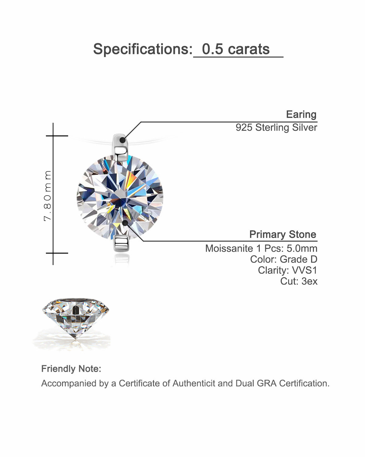 Artisan Mermaid's Tear D Color Moissanite Necklace - Sparkling S925 Sterling Silver Teardrop Pendant for Women